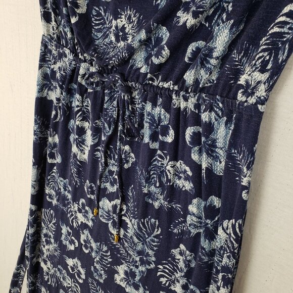 Tommy Bahama Strapless Maxi Dress Floral Stretch Strapless Tropical size M Navy - Picture 10 of 12